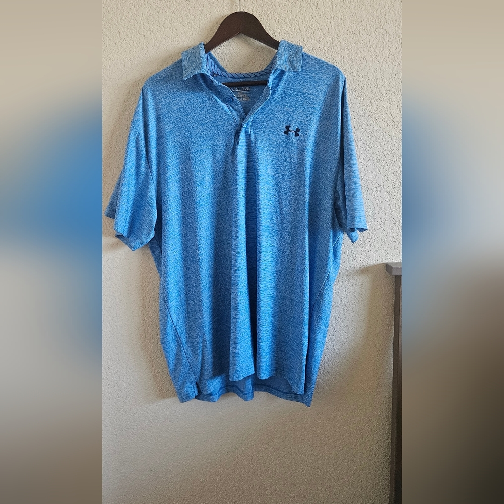 Heather blue Under Armour polo